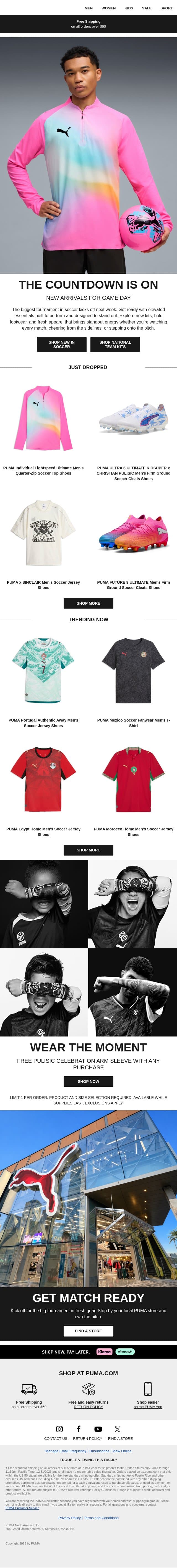 Where's Your National Pride? email from Puma screenshot