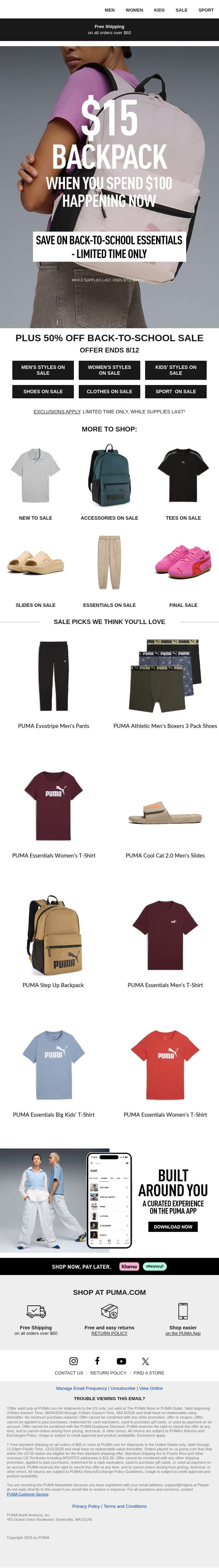 Still On: 50% Off email from Puma screenshot