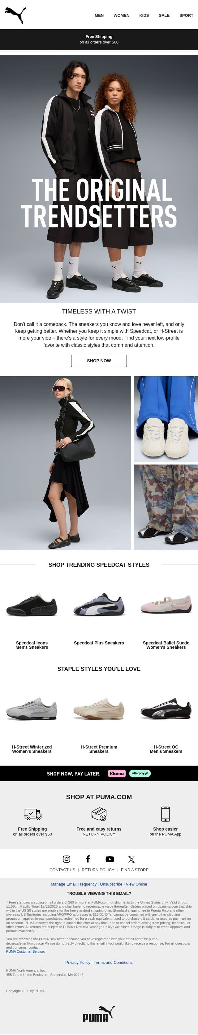 Icons in the Making email from Puma screenshot