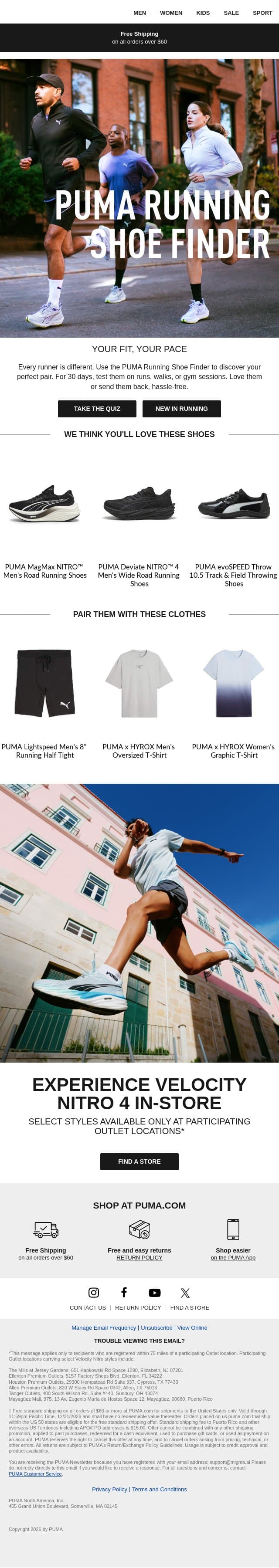 Run Better With the Perfect Pair email from Puma screenshot