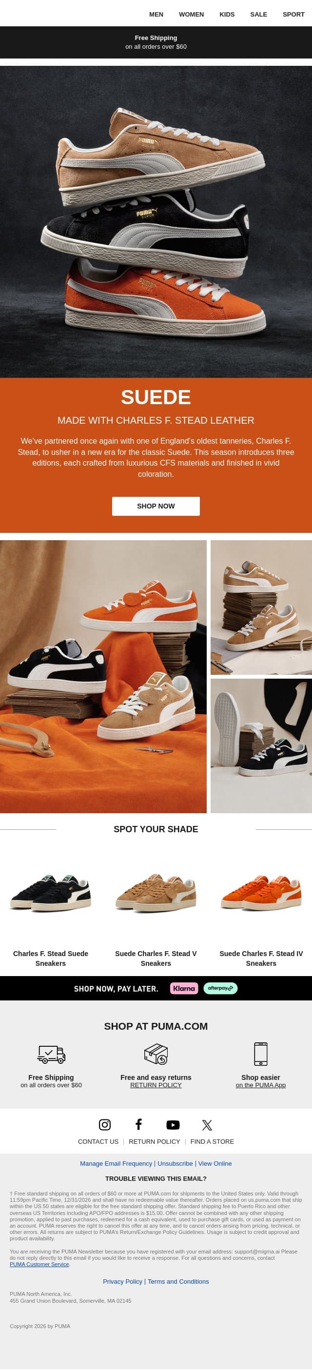 A New Take On A Timeless Icon email from Puma screenshot