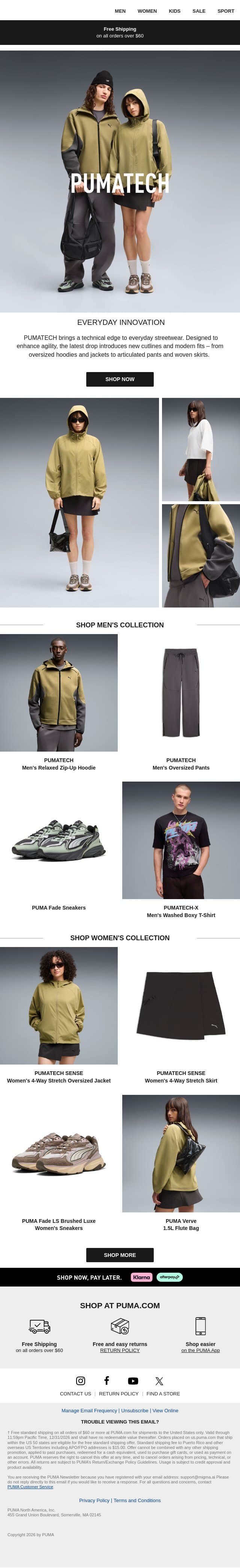PUMATECH: Smarter Than Ever email from Puma screenshot