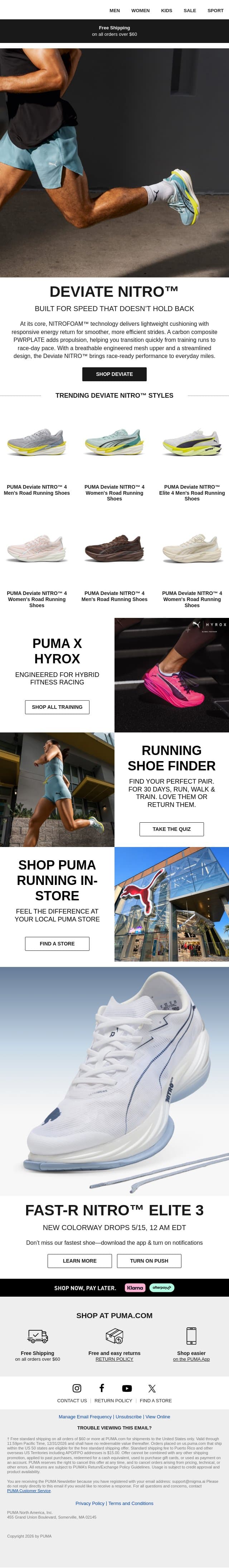 Discover Deviate NITRO™ email from Puma screenshot