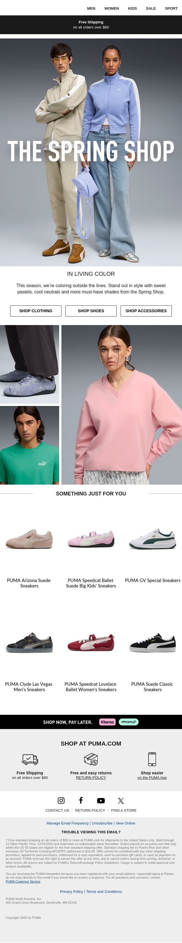 Color Outside the Lines email from Puma screenshot