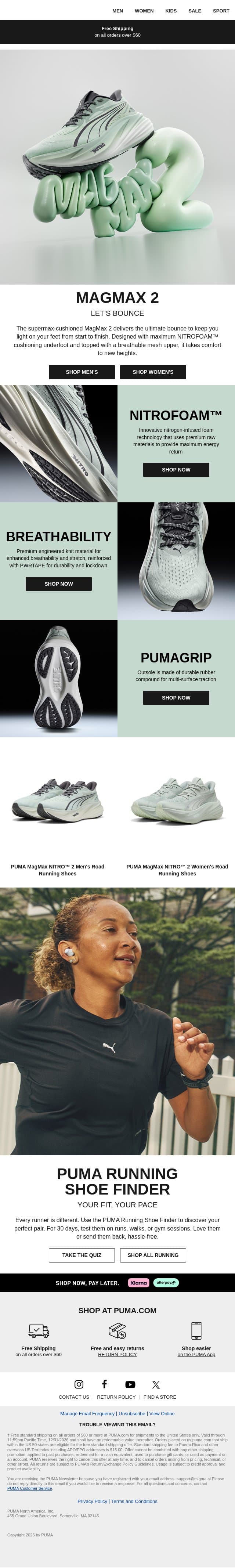 MagMax 2 Is Here. Let’s Bounce email from Puma screenshot