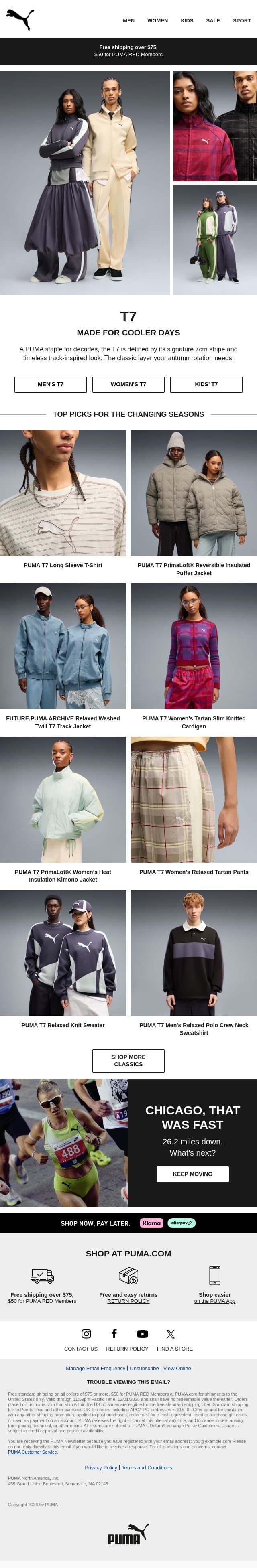 T7 Season Is Here email from Puma screenshot