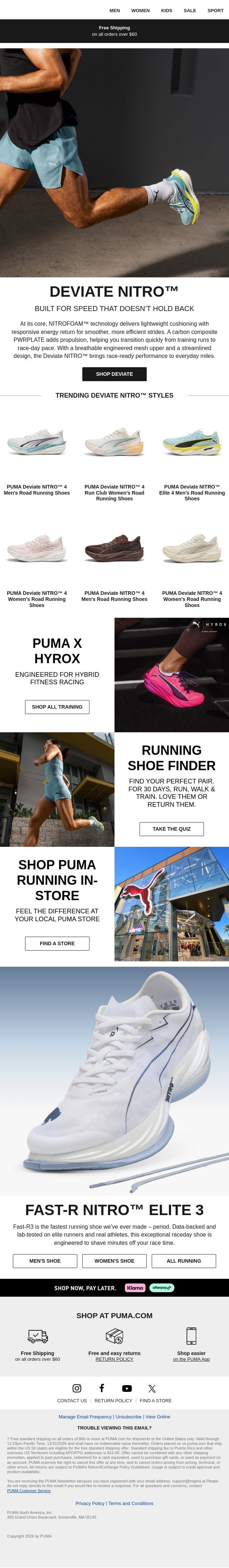 Get Race Day Ready email from Puma screenshot