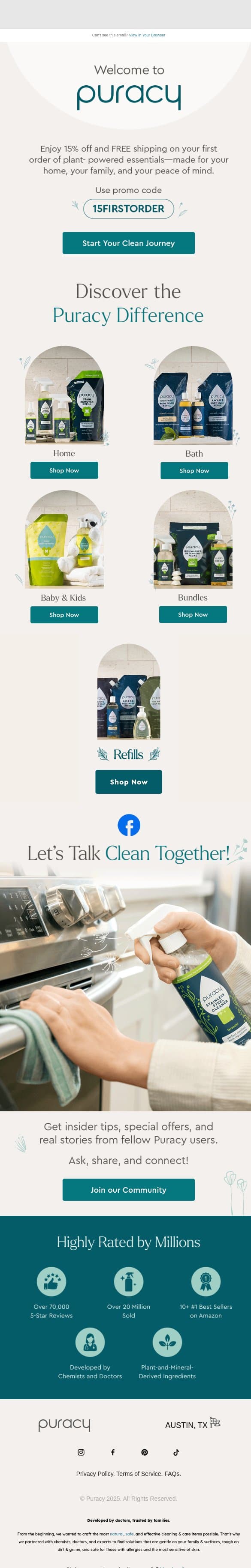 Make the clean switch! email from Puracy screenshot