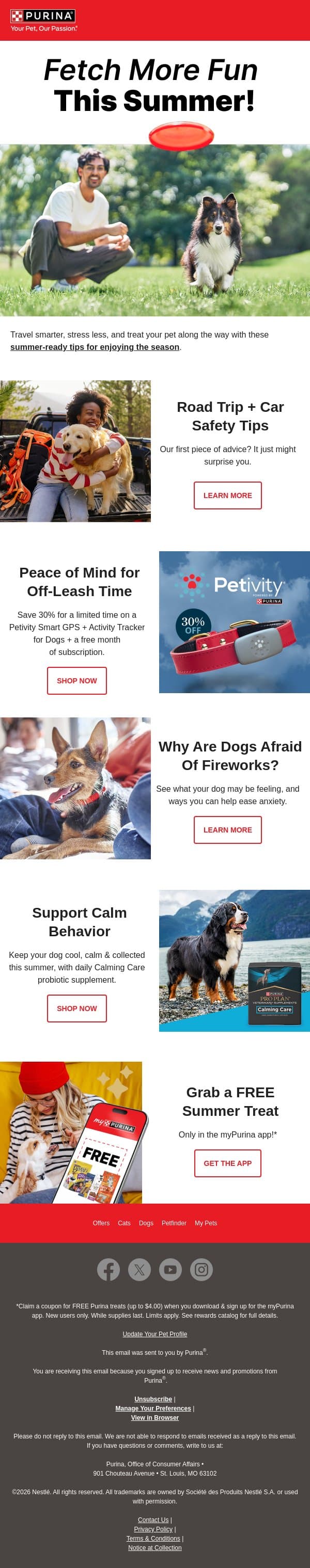 ☀️ The ultimate summer guide for pet parents 🐕 email from Purina screenshot