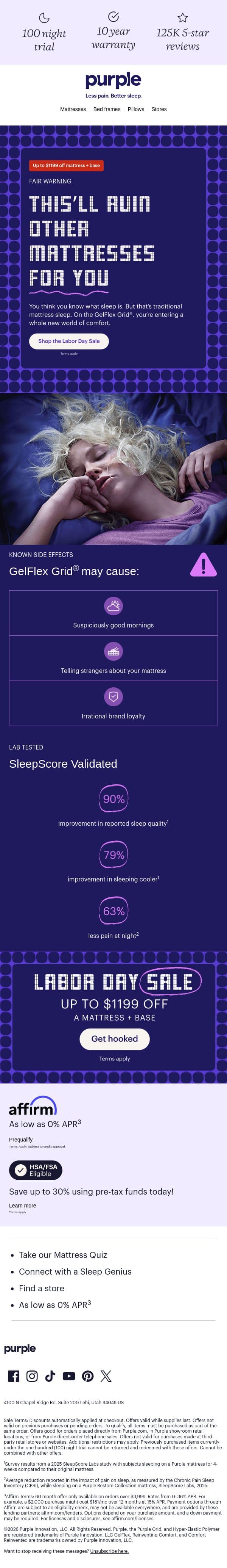 Once you go Grid, there's no going back email from Purple screenshot