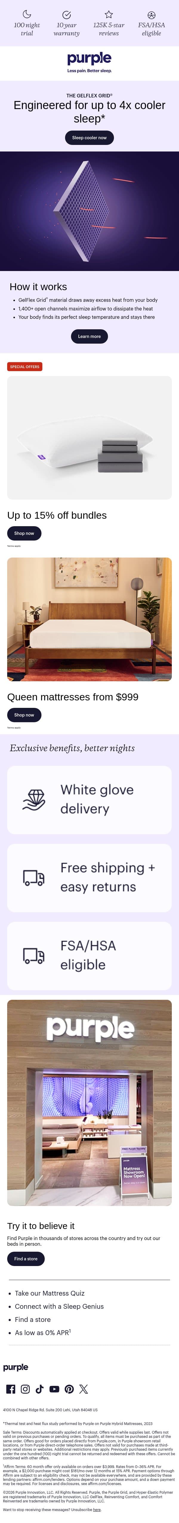 You’re not “just a hot sleeper” email from Purple screenshot