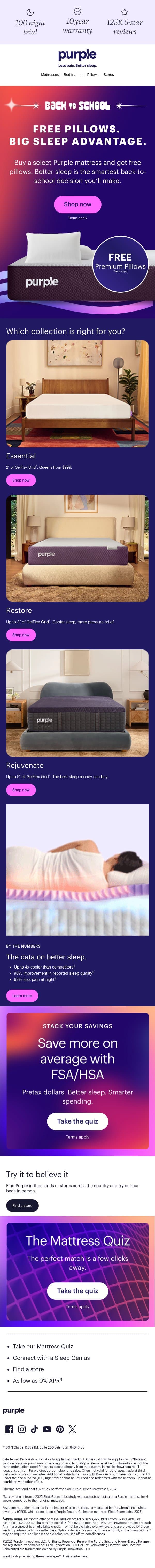 It’s not cheating, just an unfair advantage email from Purple screenshot
