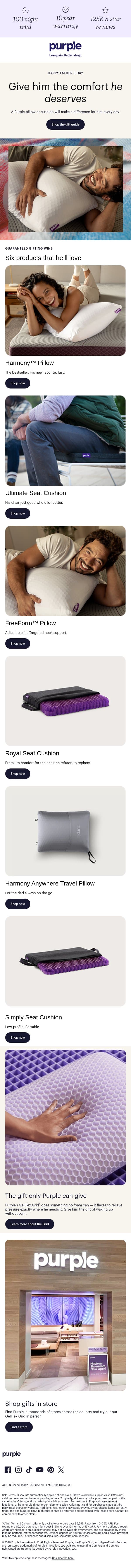 We’ll help you become dad’s favorite email from Purple screenshot