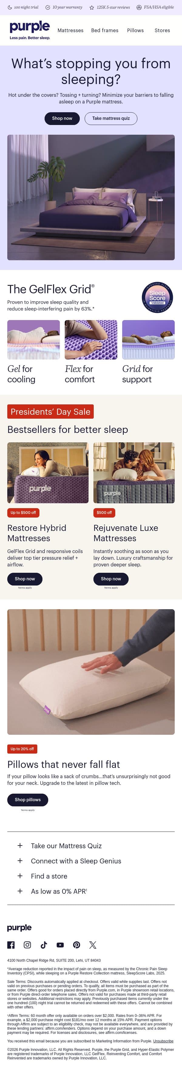Sleep better by switching email from Purple screenshot