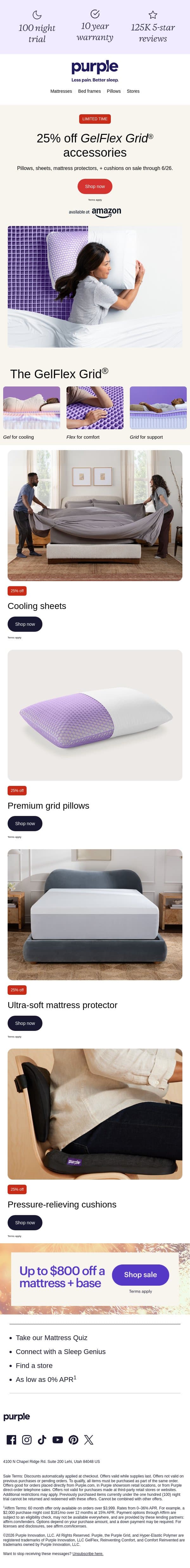 We’re celebrating Prime Day, too email from Purple screenshot