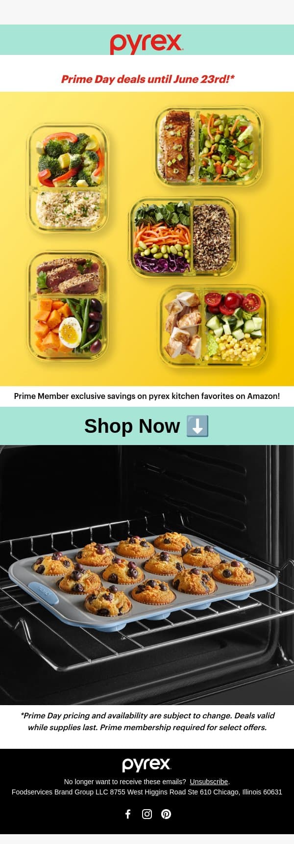 🛒 Unlock Prime Day Savings on Pyrex email from Pyrex screenshot