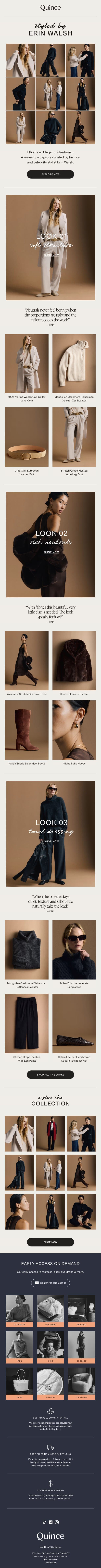 Introducing our first stylist capsule email from Quince screenshot
