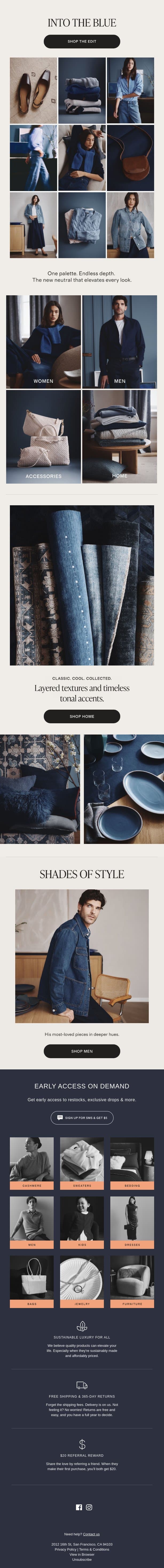 The new neutral collection email from Quince screenshot