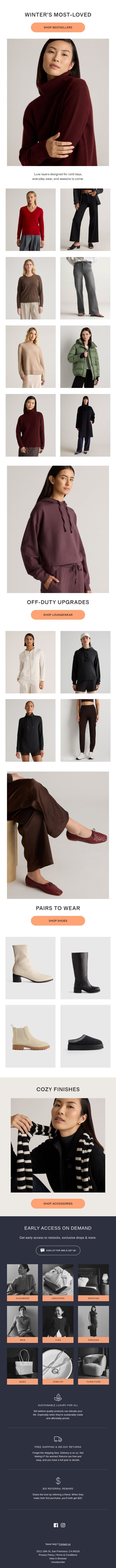 These winter styles make the cut email from Quince screenshot