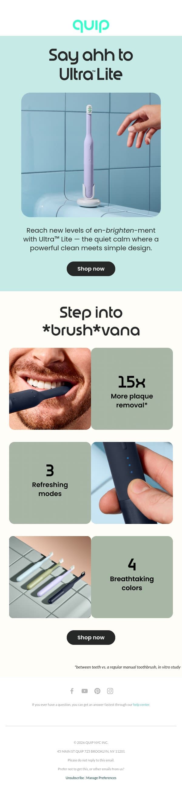 Feast your eyes — and your 👄 email from Quip screenshot