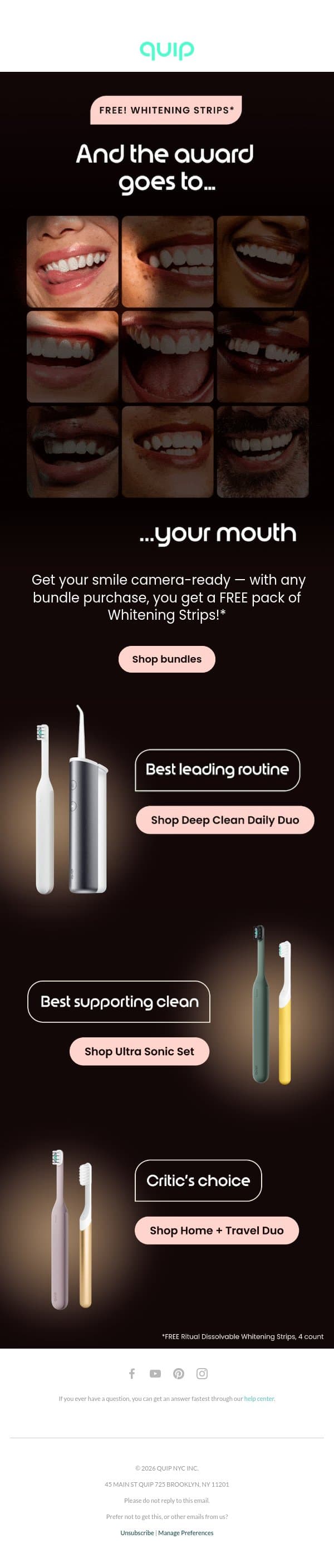 Is your 👄 red-carpet worthy? email from Quip screenshot
