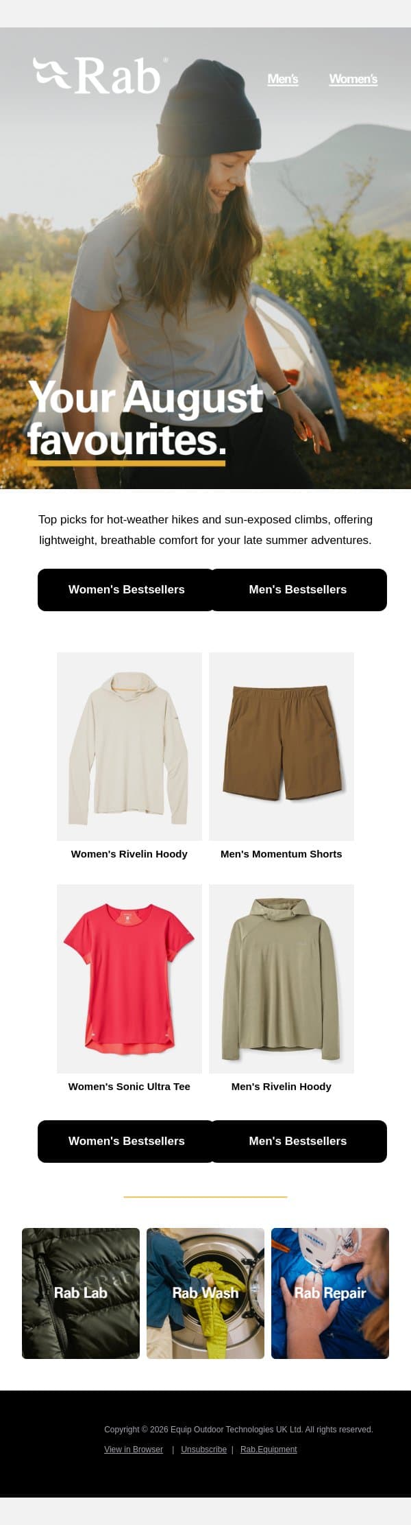 August’s most wanted. email from Rab screenshot