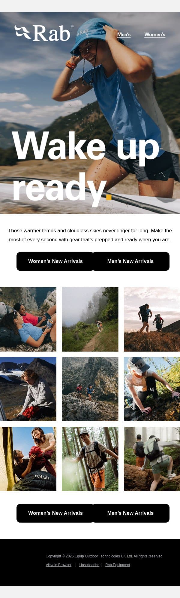 Brighter days are here. email from Rab screenshot