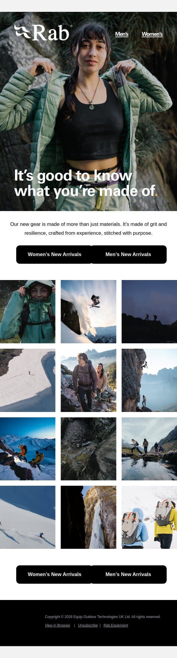 It’s good to know what you’re made of. email from Rab screenshot