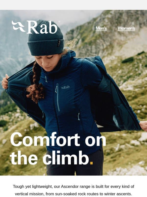 Freedom to climb. email from Rab