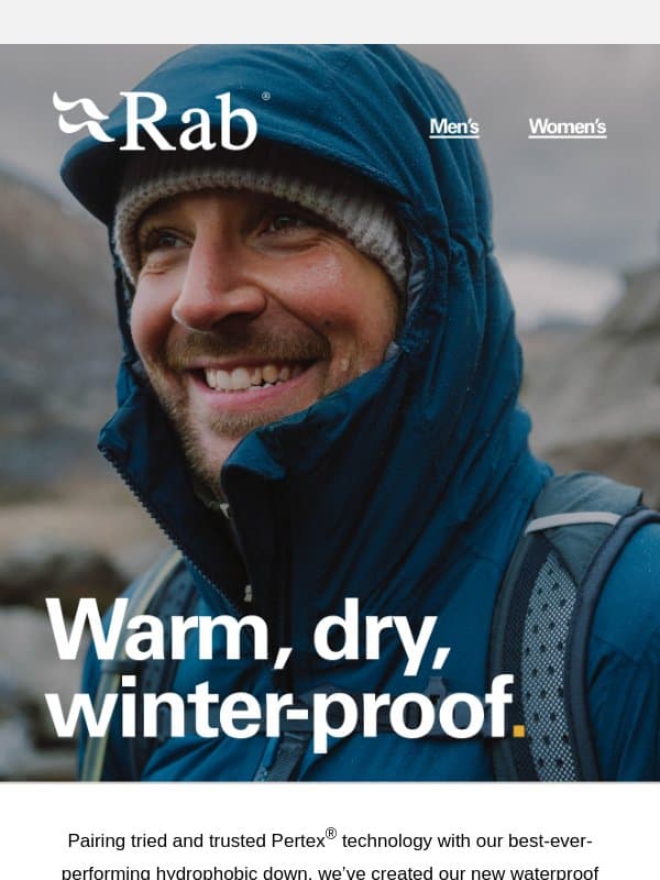 Warm and dry in one. email from Rab