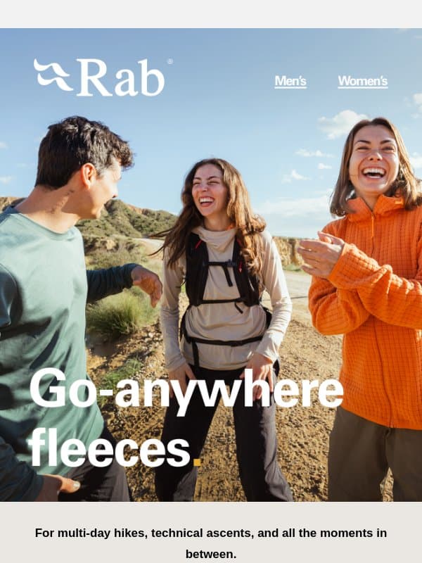 One fleece for every adventure. email from Rab