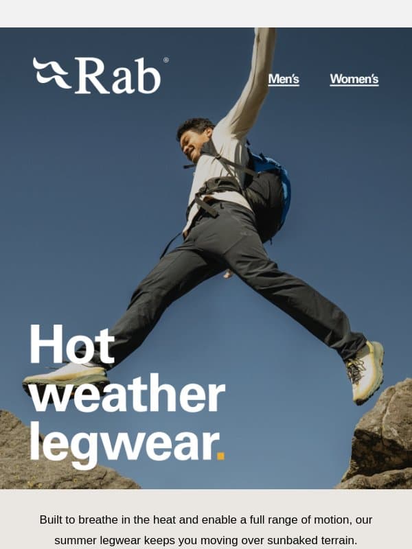 Unrestricted movement. Uncompromised comfort. email from Rab