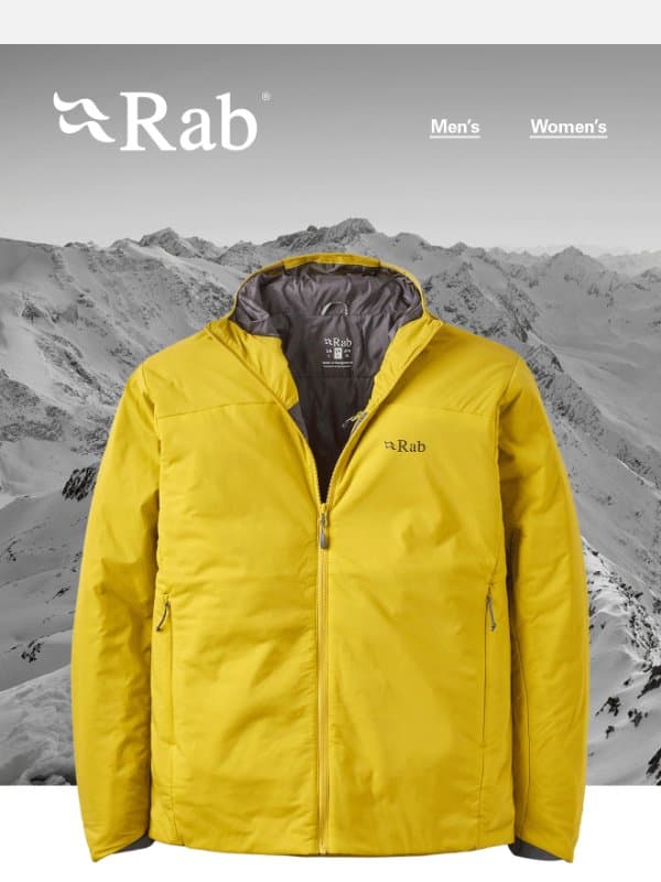 Embrace the winter weather. email from Rab