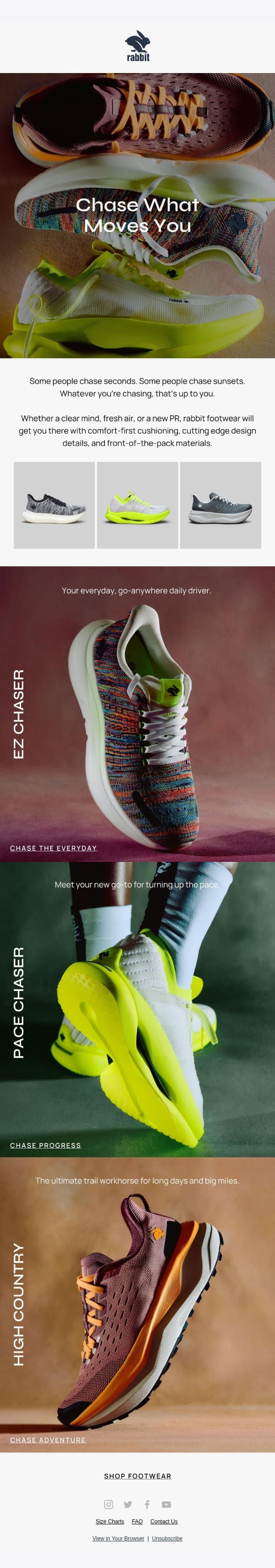 Lace up in the ultimate lineup email from Rabbit screenshot
