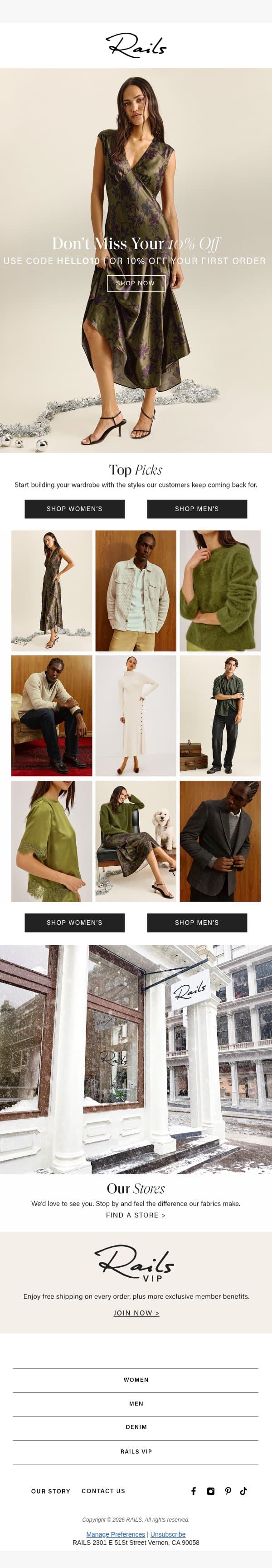Your 10% Off Ends Soon email from Rails screenshot