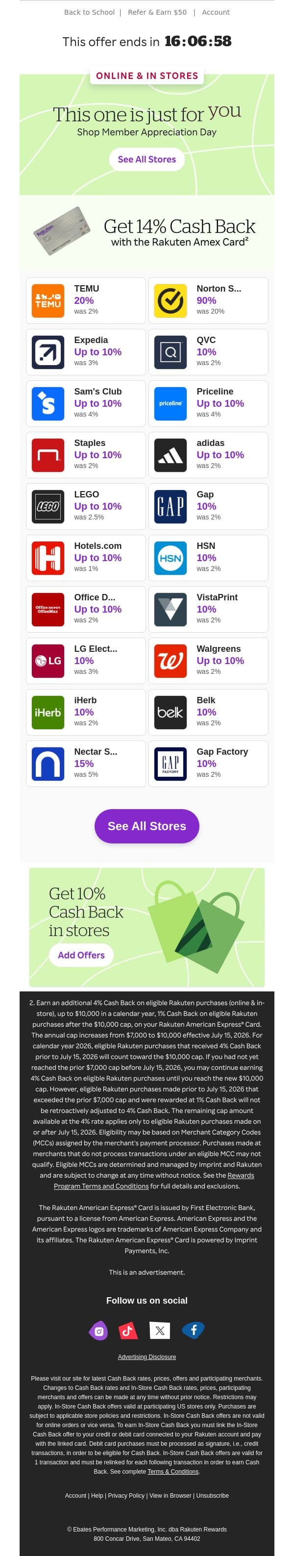 Open your Member Appreciation Day gift now! 💝 email from Rakuten screenshot