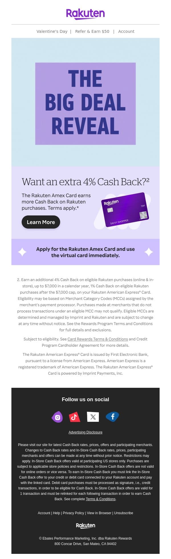 📣25% Cash Back at TurboTax is here! email from Rakuten screenshot