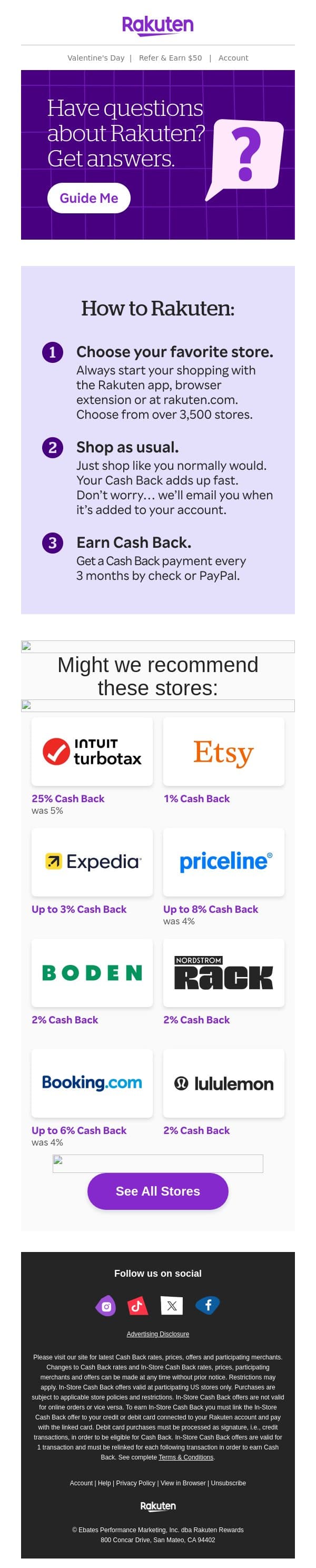 This is your sign to go shopping 🔮 email from Rakuten screenshot