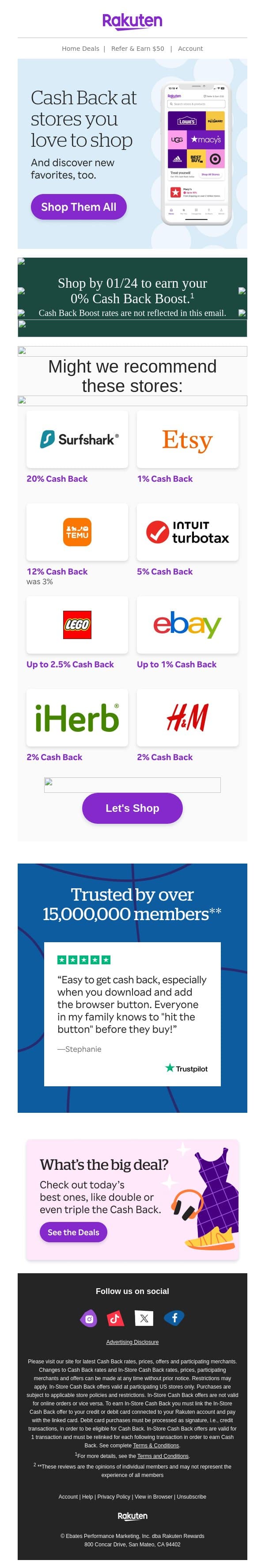 You're gonna love this email from Rakuten screenshot