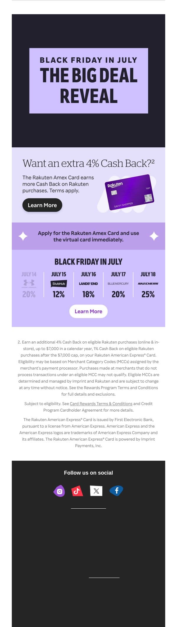 Get 12% Cash Back at Stubhub! 🚨 email from Rakuten screenshot