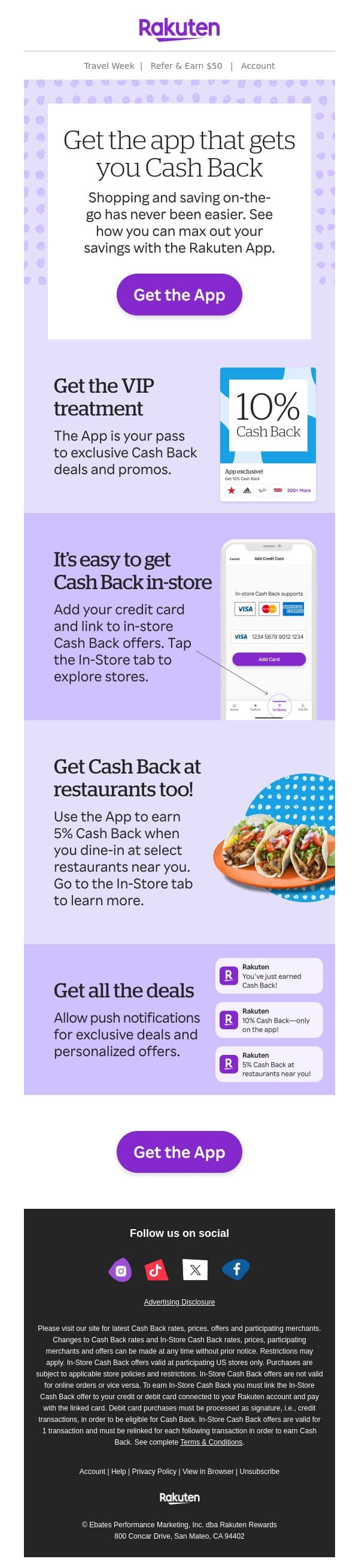 Here's everything you should know about Cash Back email from Rakuten screenshot