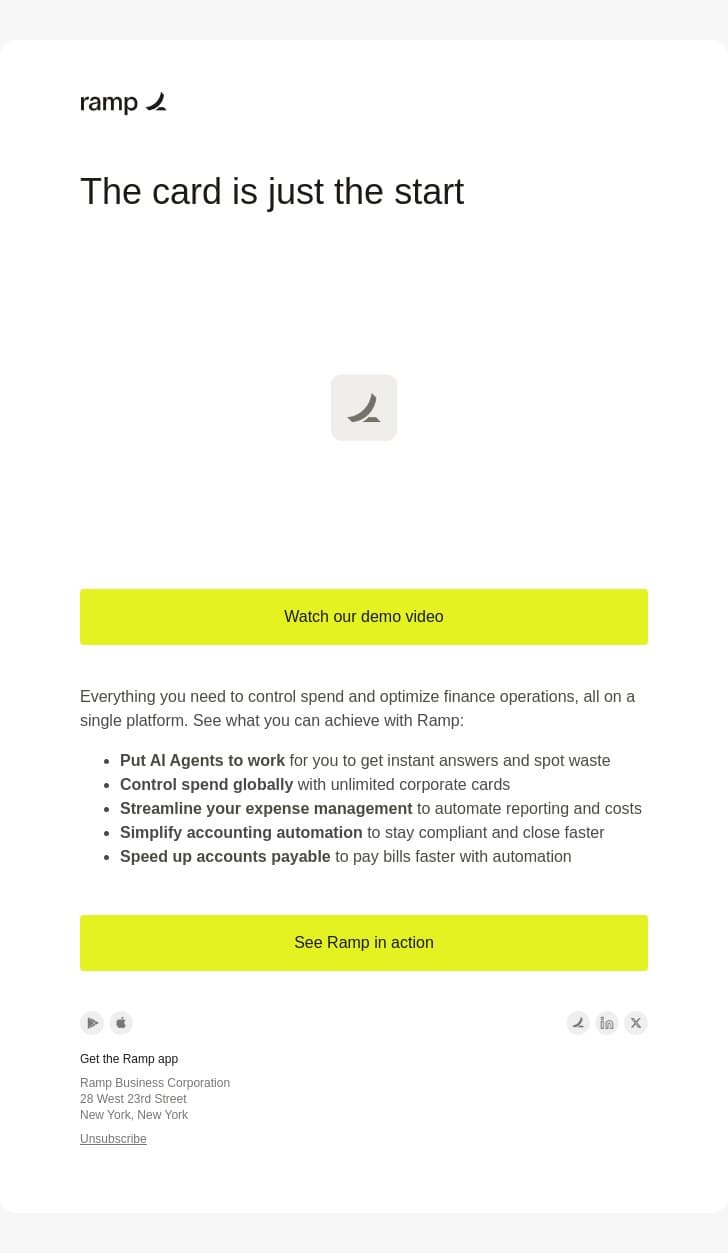 adam / Ramp email from Ramp screenshot