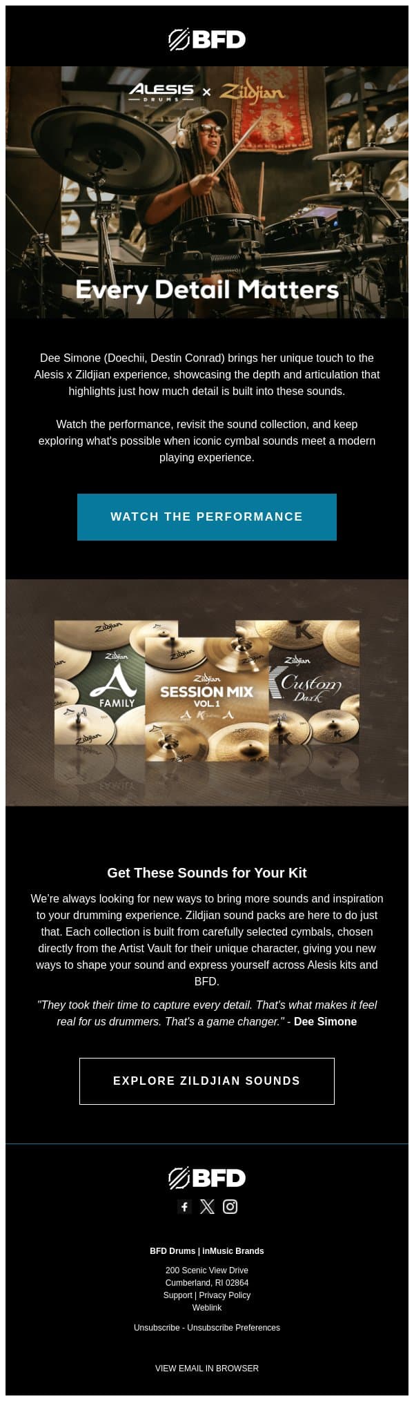Dee Simone Returns to the Kit email from Rane screenshot