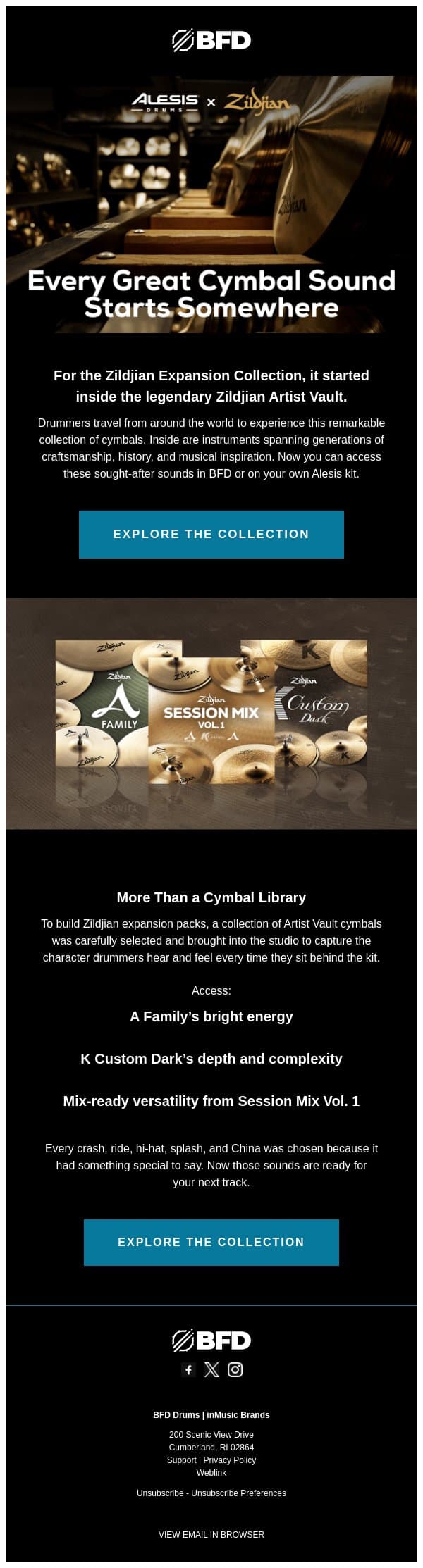New Cymbal Sounds Ready for Your Next Track email from Rane screenshot