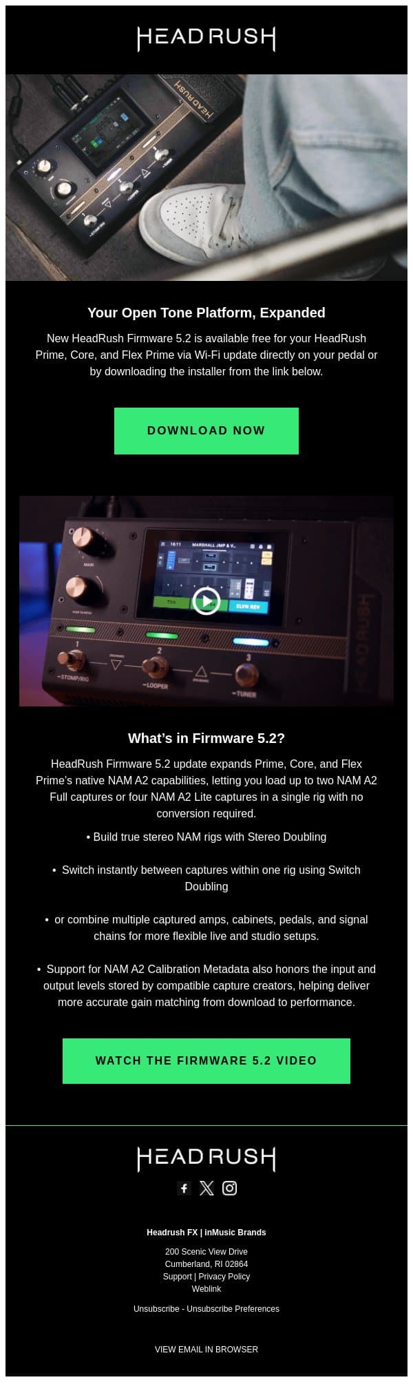 New Firmware 5.2: Multiple NAM Blocks, A2 Metadata, and more email from Rane screenshot