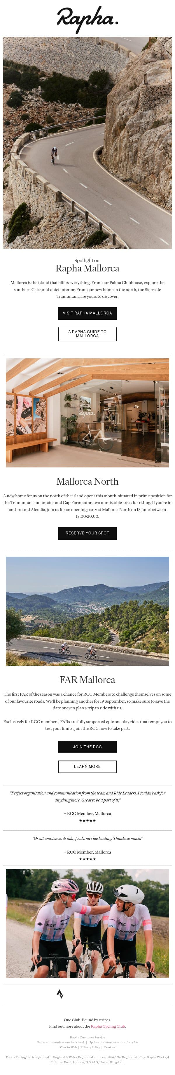 A tale of two heartlands email from Rapha screenshot