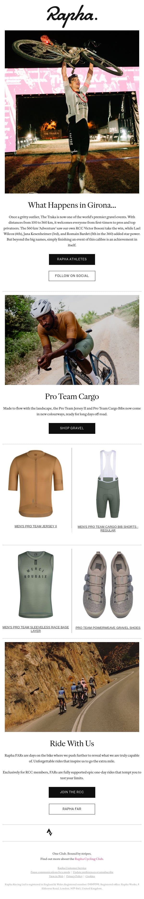 Tales from The Traka email from Rapha screenshot