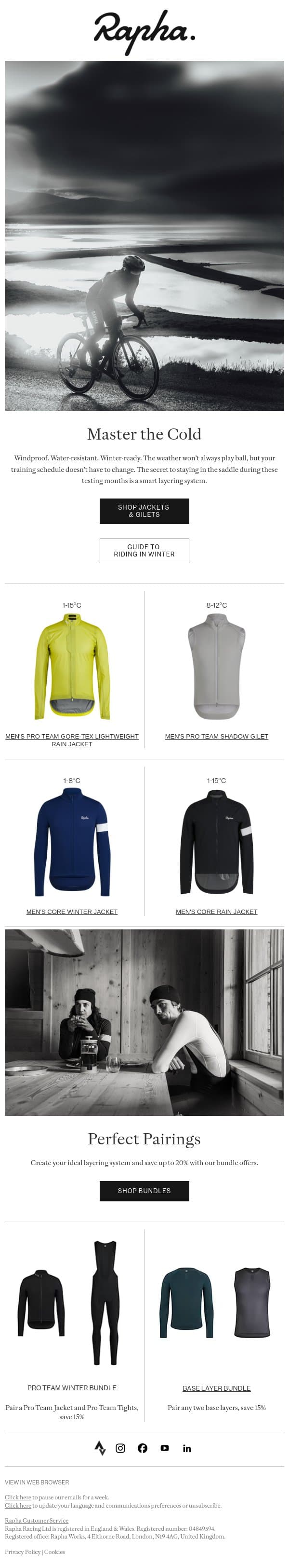 There's no such thing as a bad day for a ride email from Rapha screenshot