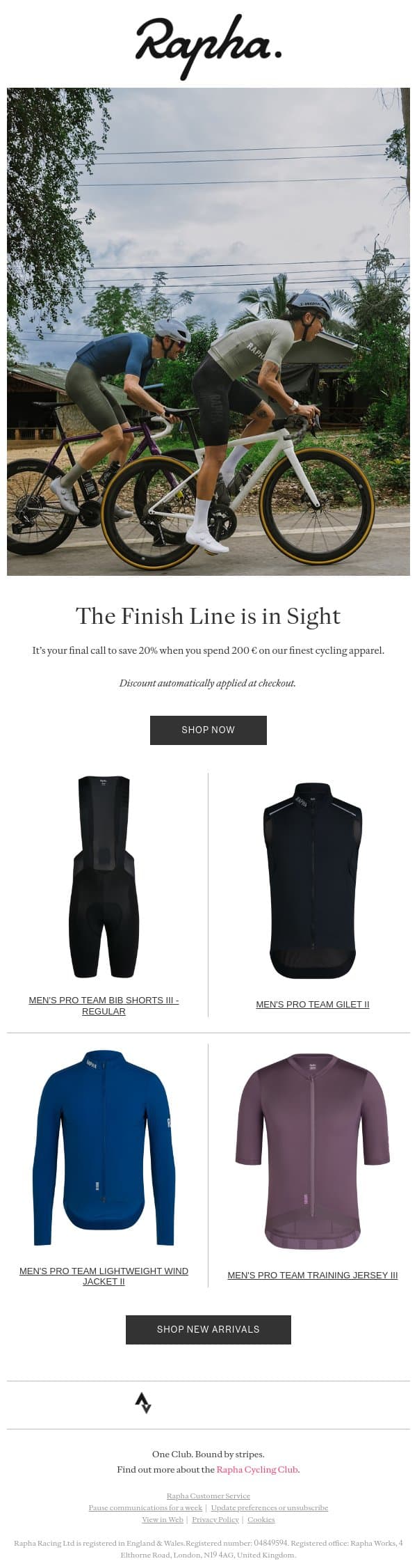 Savings End Today email from Rapha screenshot