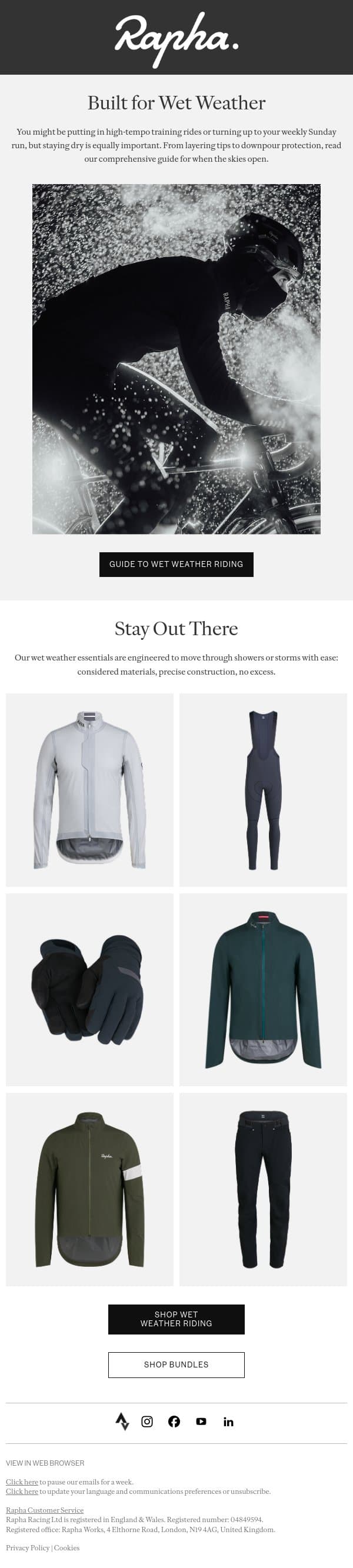 You’re not made of salt and sugar email from Rapha screenshot